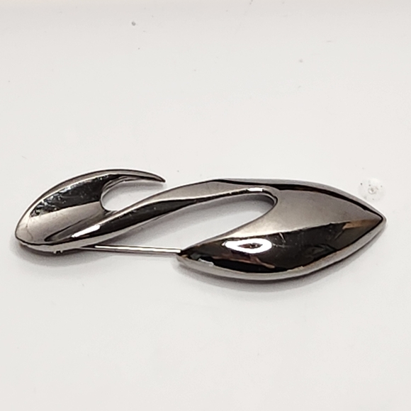 M. lent Jewelry - M. lent vtg silvertone abstract brooch pin mcm modernist bold